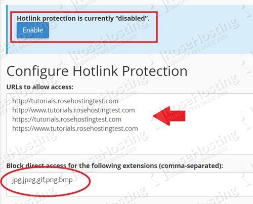 How to Enable Hotlinking in cPanel