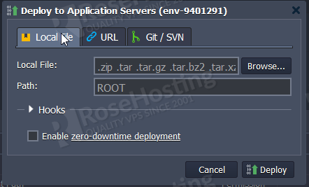 how to configure php and apache on rosehosting cloud paas