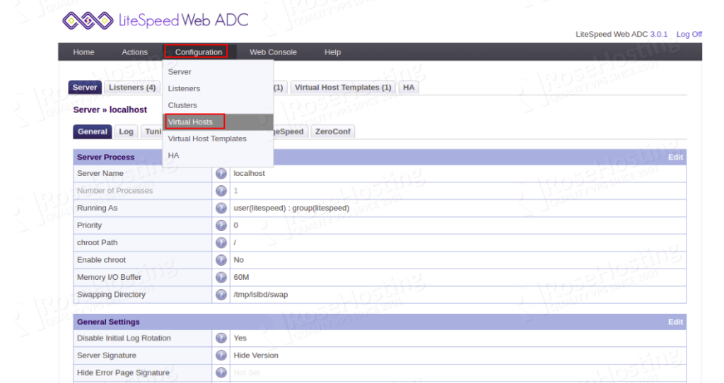 how to set up load balancing with litespeed web adc