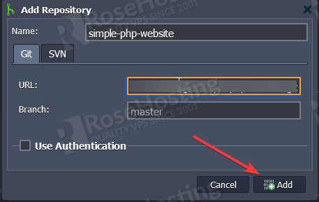 set up apache and php on rosehosting cloud paas