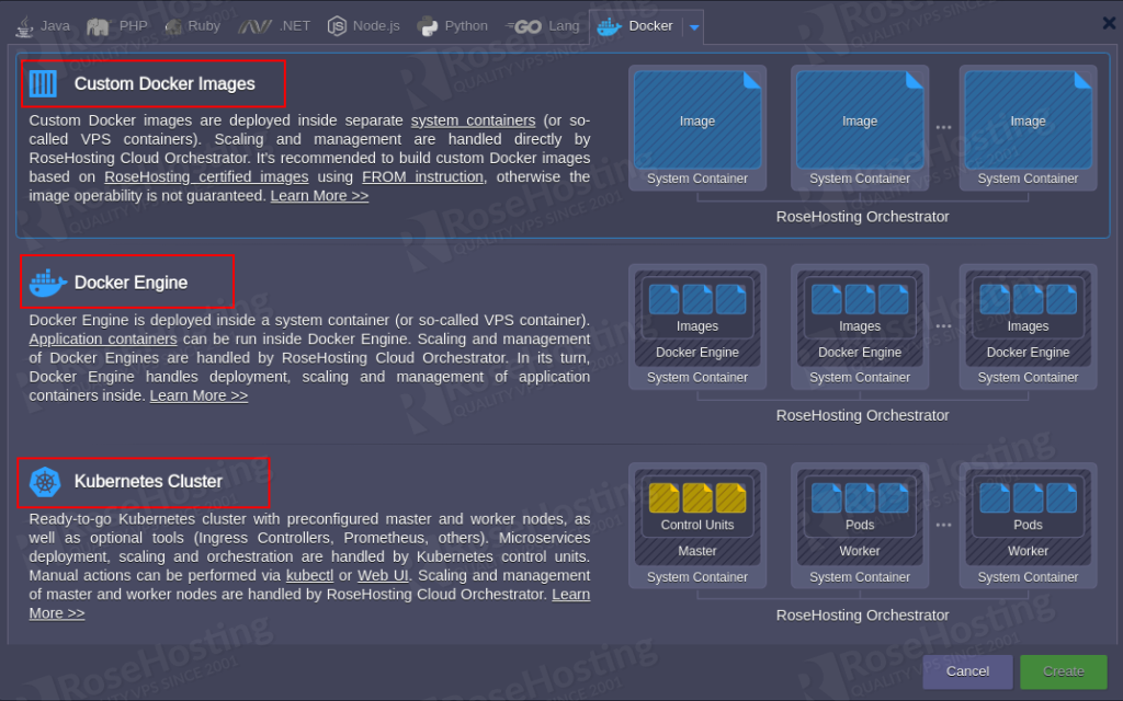 setting up environment rosehosting cloud paas