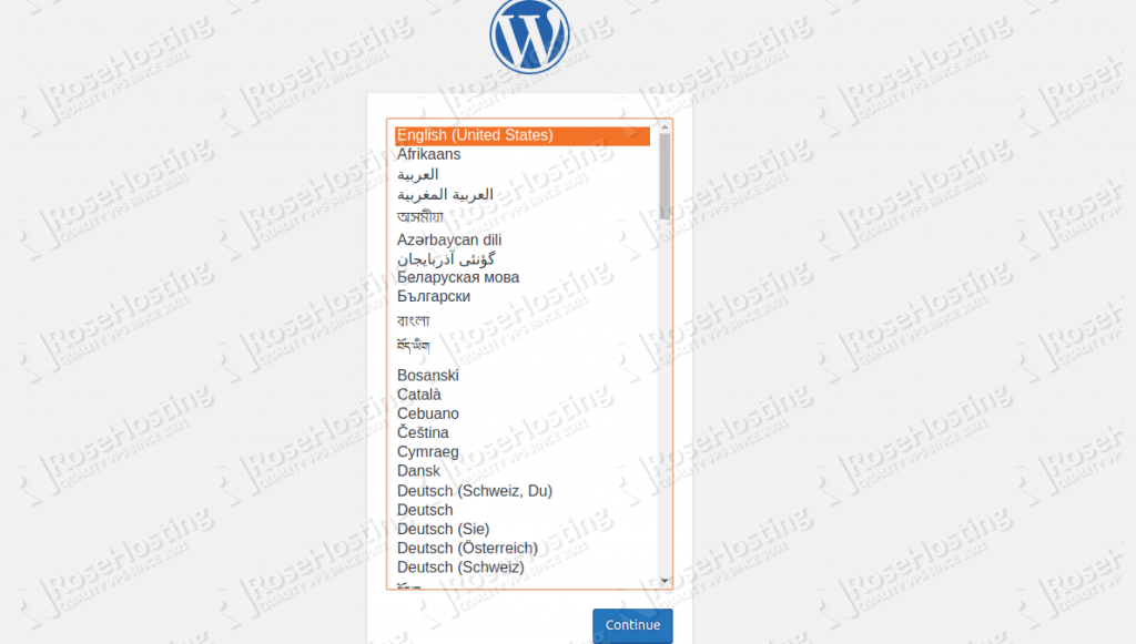 wordpress installation