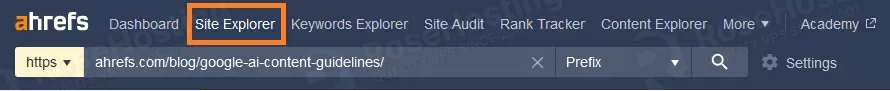 ahrefs site explorer