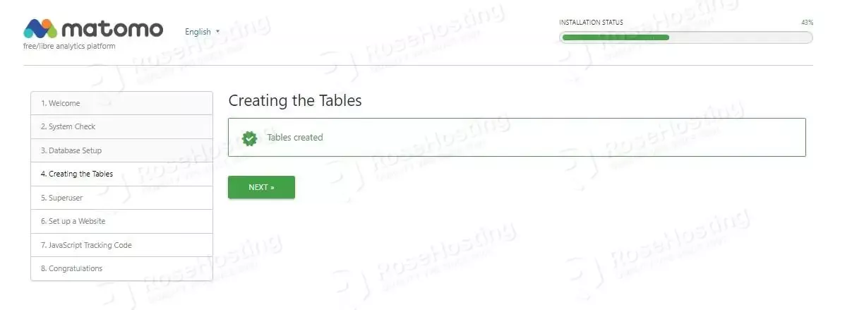 matomo creating tables